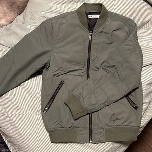 Green H&M bomber jacket